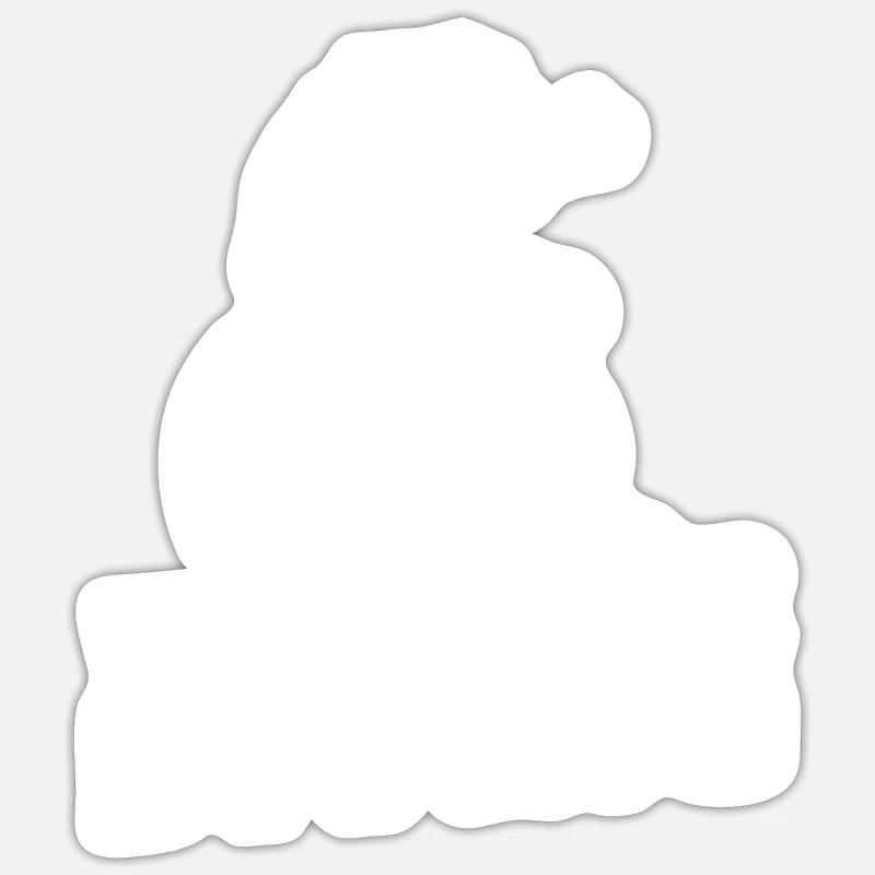 Plongeur plongeur - Sticker taille S (10 x 10 cm) - blanc mat
