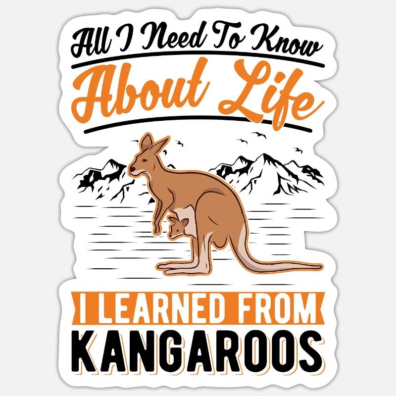 Känguru Australien Australisches Kangaroo - Sticker Größe S (10 x 10 cm) - Mattweiß