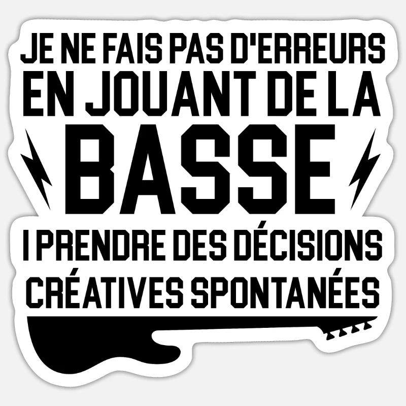 Guitar Basse Basse Guitar Geschenk - Sticker Größe S (10 x 10 cm) - Mattweiß