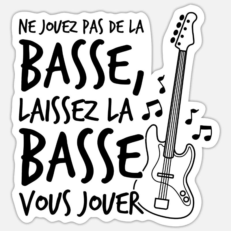 Guitar Basse Basse Guitar Geschenk - Sticker Größe S (10 x 10 cm) - Mattweiß