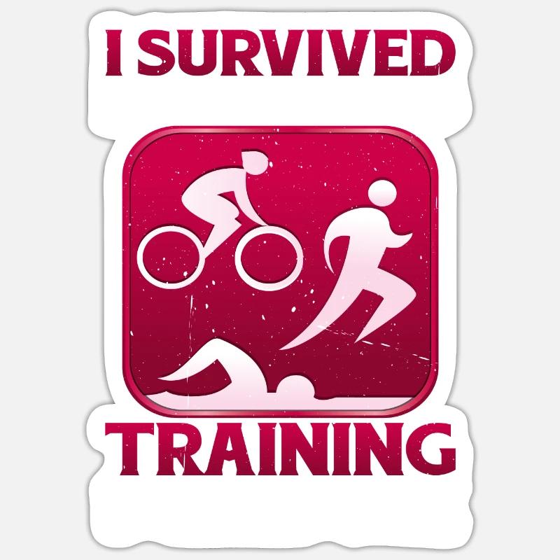 I Survived My Husband's Training Schedule 20 - Sticker Größe S (10 x 10 cm) - Mattweiß