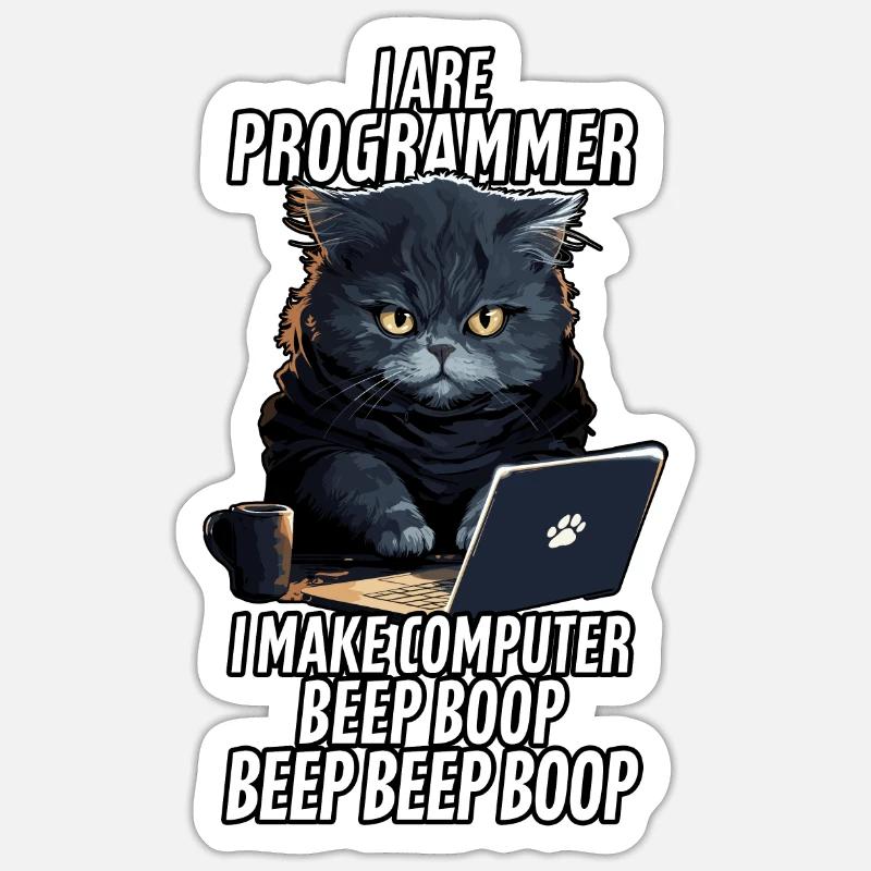 Ich bin Programmierer Beep Boop Sticker Größe S (10 x 10 cm)