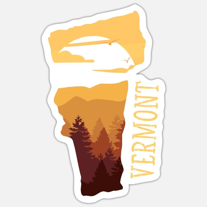 Vermont - Sticker taille S (10 x 10 cm) - blanc mat