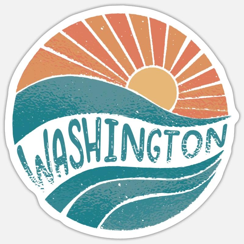 Washington - Sticker taille S (10 x 10 cm) - blanc mat