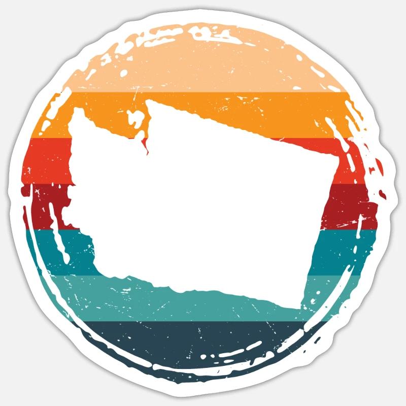 Washington - Sticker size S (10 x 10 cm) - white matte