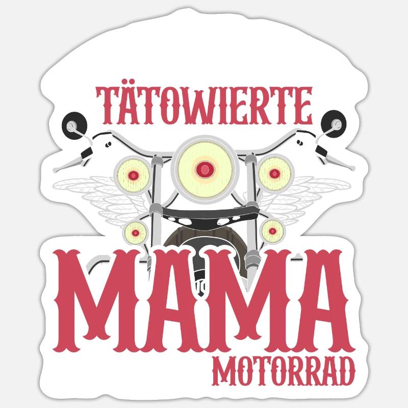 Tattoo Mama Motorrad Muttertag Geschenk Biker Sticker Größe S (10 x 10 cm)