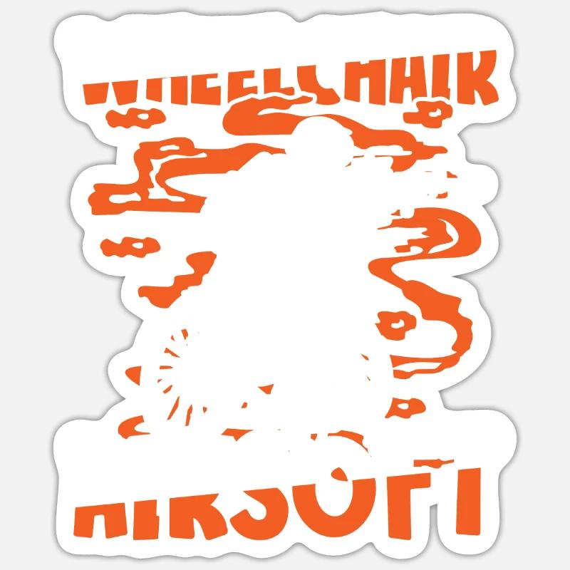 Airsoft Rollstuhl - Sticker Größe S (10 x 10 cm) - Mattweiß
