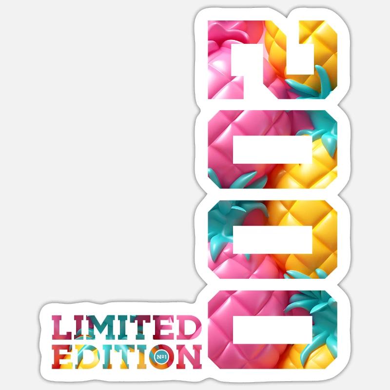 26. GEBURTSTAG LIMITED EDITION 2000 - Sticker Größe S (10 x 10 cm) - Mattweiß