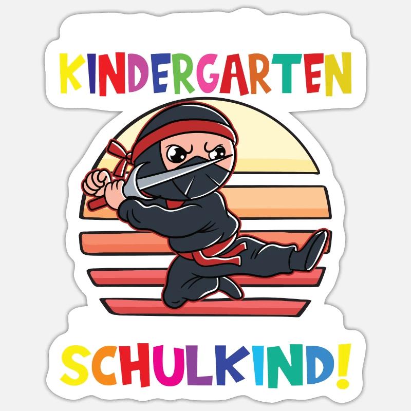 Tschüss Kindergarten Ich Bin Jetzt Ein Schulkind! Sticker Größe S (10 x 10 cm)