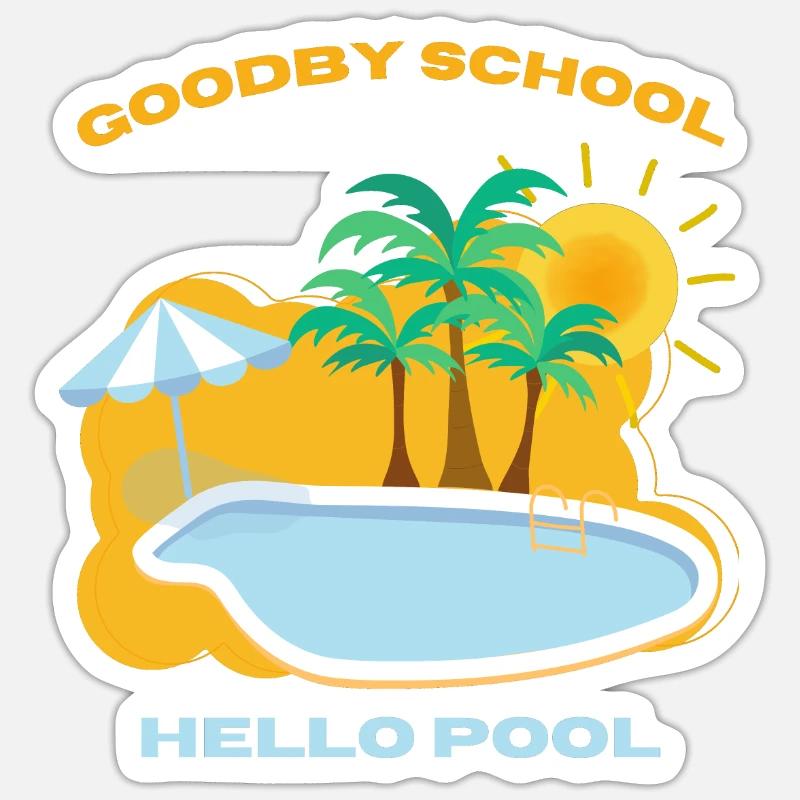 Goodby School Hello Pool Sticker taille S (10 x 10 cm)