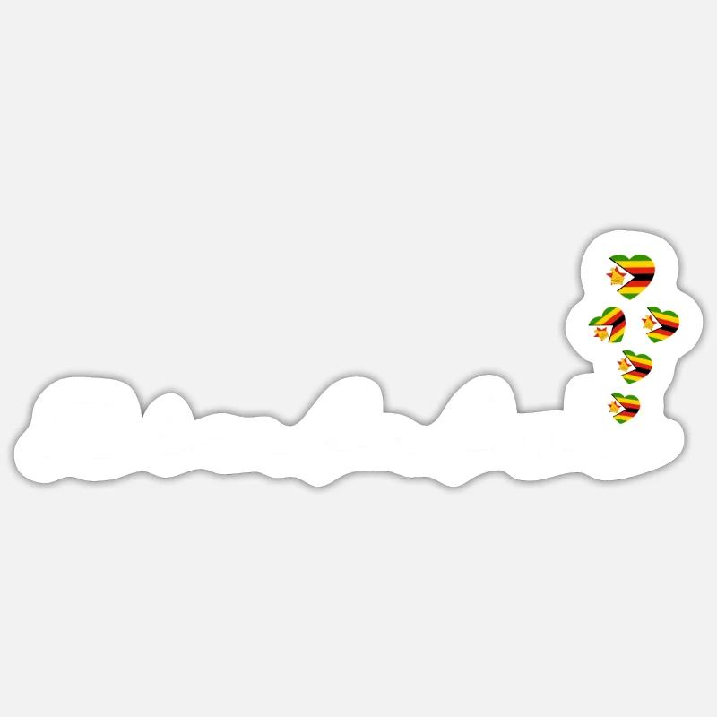 Zimbabwe - Sticker taille S (10 x 10 cm) - blanc mat