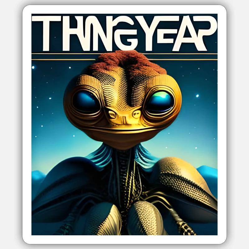 Thing Year - Alien - Sticker Größe S (10 x 10 cm) - Mattweiß