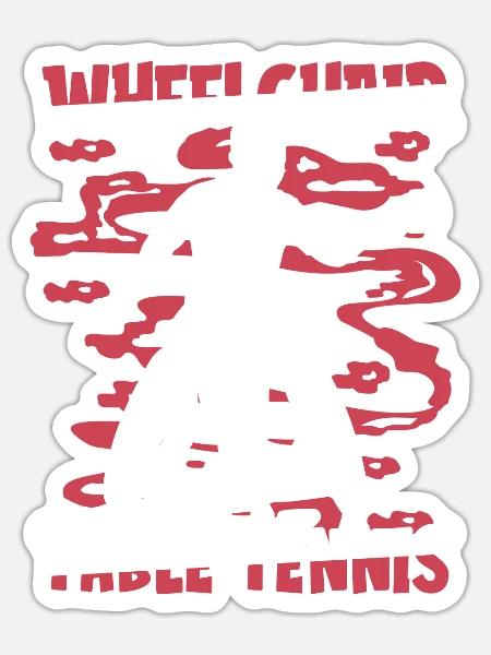 Tischtennis Pingpong Rollstuhl - Sticker Größe S (10 x 10 cm) - Mattweiß