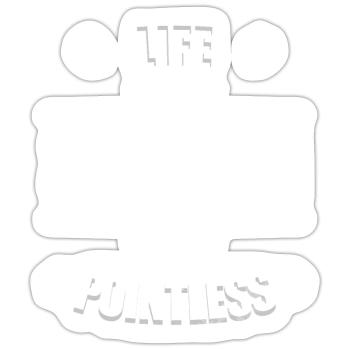 Life is possible but pointless - Samoyed - Sticker size S (10 x 10 cm) - white matte - Front