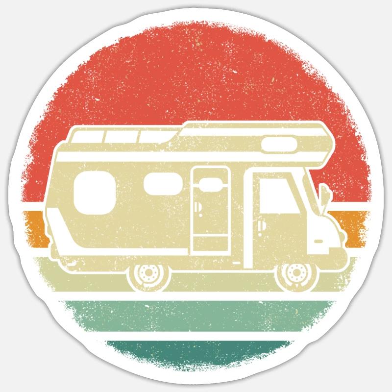 Camping Caravan Camper - Sticker size S (10 x 10 cm) - white matte