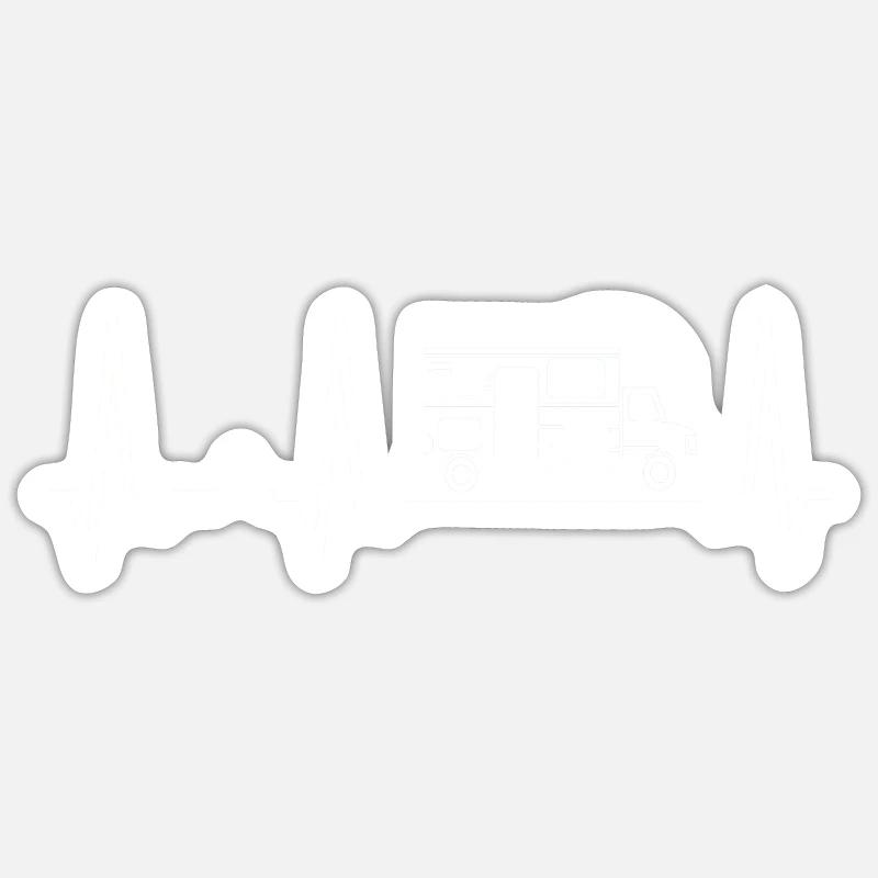Camping Caravan Camper - Sticker size S (10 x 10 cm) - white matte