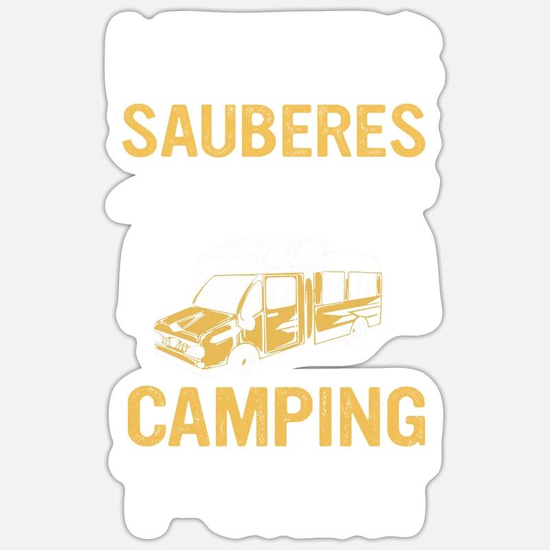 Camping Wohnwagen Camper - Sticker Größe S (10 x 10 cm) - Mattweiß