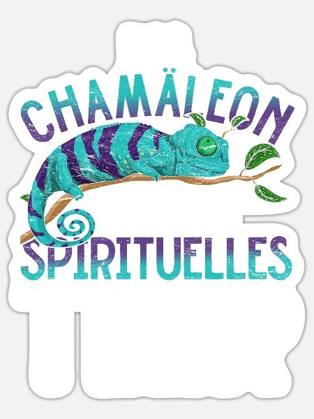 Chamäleons sind mein spirituelles Tier Chamäleon - Sticker Größe S (10 x 10 cm) - Mattweiß