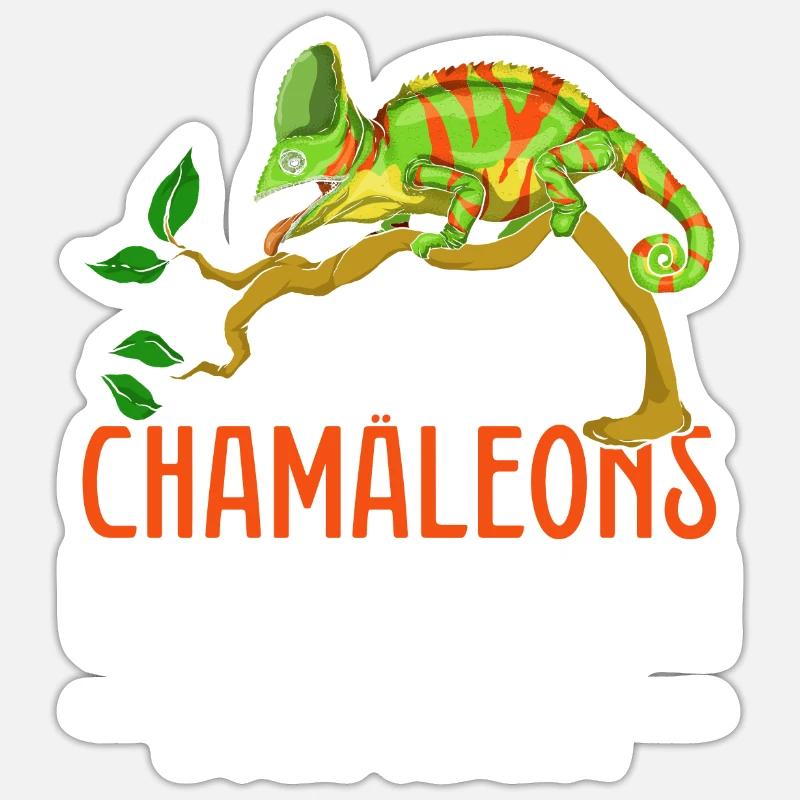 Chamäleon - Sticker Größe S (10 x 10 cm) - Mattweiß