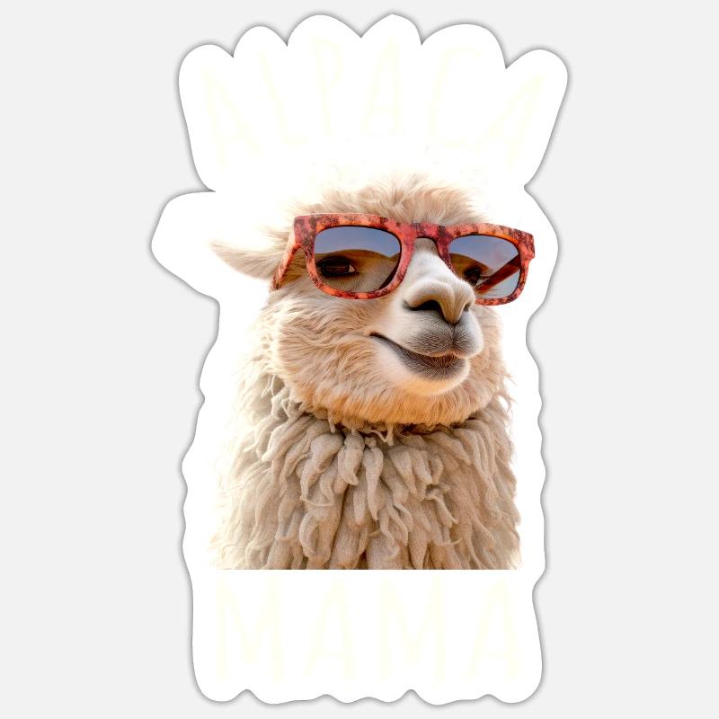 Alpaka Mama Alpaca Mutter Lama Muttertag Alpaka Sticker Größe S (10 x 10 cm)