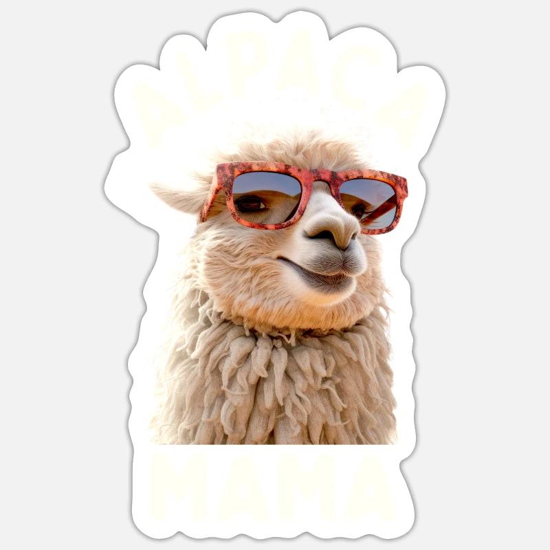 Alpaka Mama Alpaca Mutter Lama Muttertag Alpaka Sticker Größe S (10 x 10 cm)