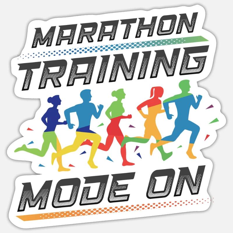 Marathon Training Mode, on Marathon Runner Sticker size S (10 x 10 cm)