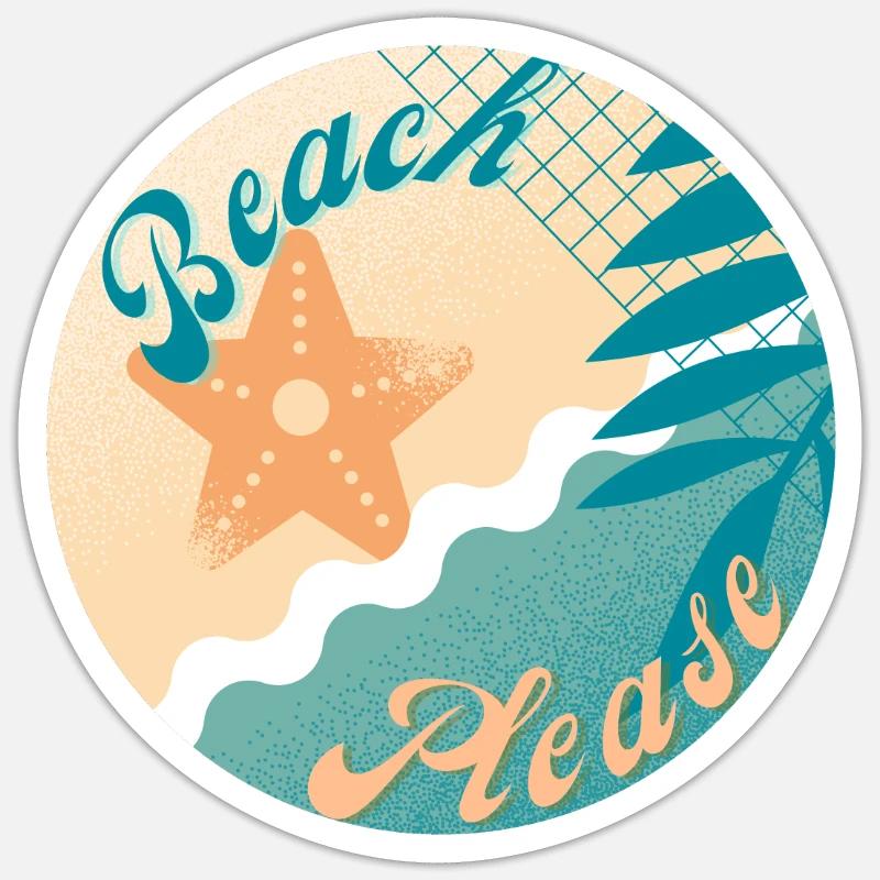 Strand bitte - Sticker Größe S (10 x 10 cm) - Mattweiß
