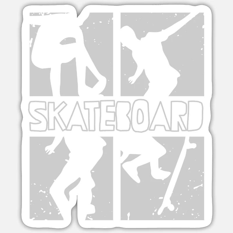 Skateboard - Sticker size S (10 x 10 cm) - white matte