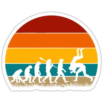 Retro Evolution Wrestling - Sticker size S (10 x 10 cm) - white matte - Front