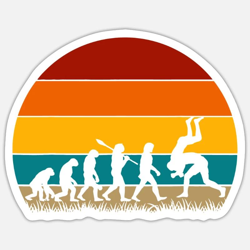 Retro Evolution Wrestling - Sticker taille S (10 x 10 cm) - blanc mat