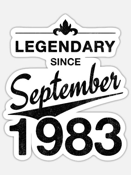 40. Geburtstag Legendär September 1983 Jahrgang 83 - Sticker Größe S (10 x 10 cm) - Mattweiß