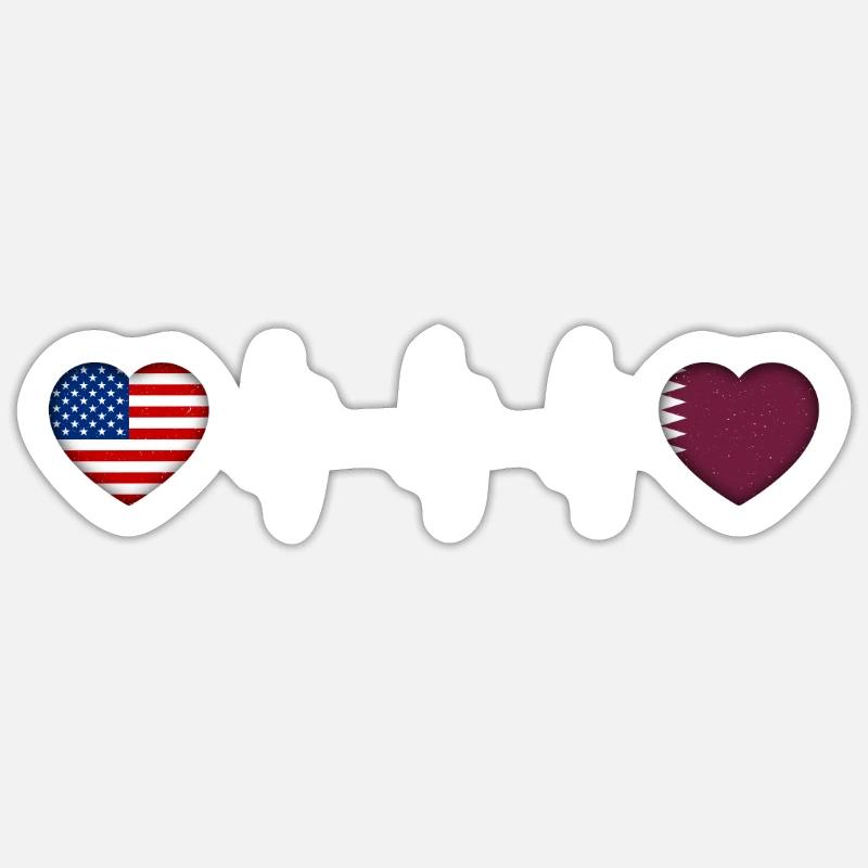Qatar - Sticker taille S (10 x 10 cm) - blanc mat