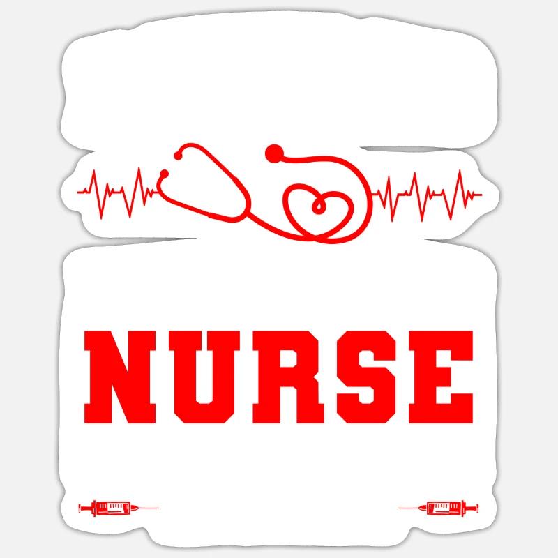 Cadeau d’infirmière à la retraite - Sticker taille S (10 x 10 cm) - blanc mat