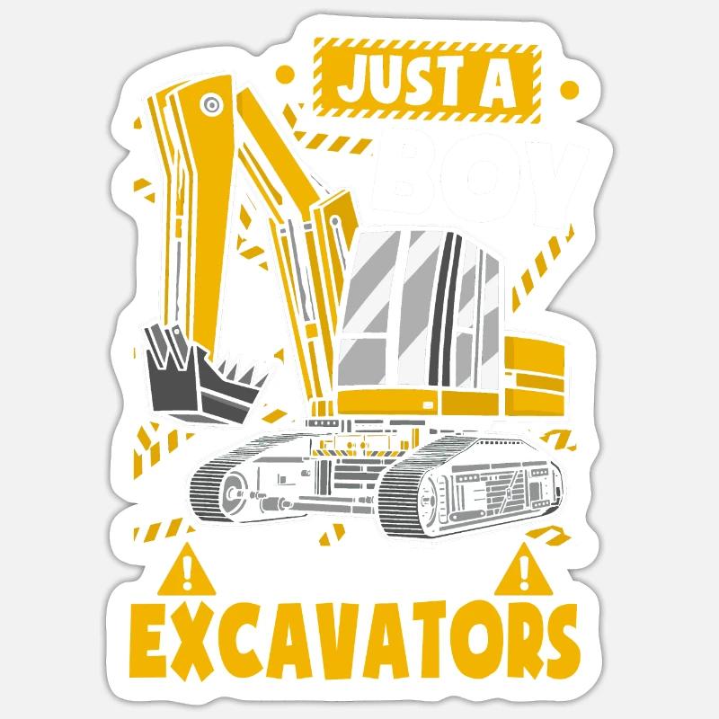 Nur ein Junge, der Bagger liebt Sticker Größe S (10 x 10 cm)