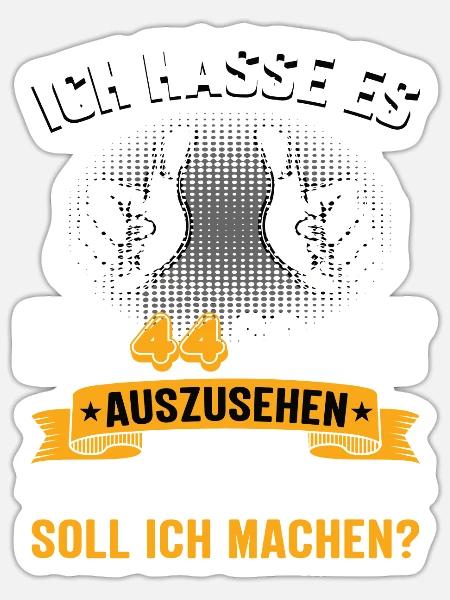 44 Geburtstag 44 Jahre 44 Lebensjahr 44 Lebenalter - Sticker Größe S (10 x 10 cm) - Mattweiß