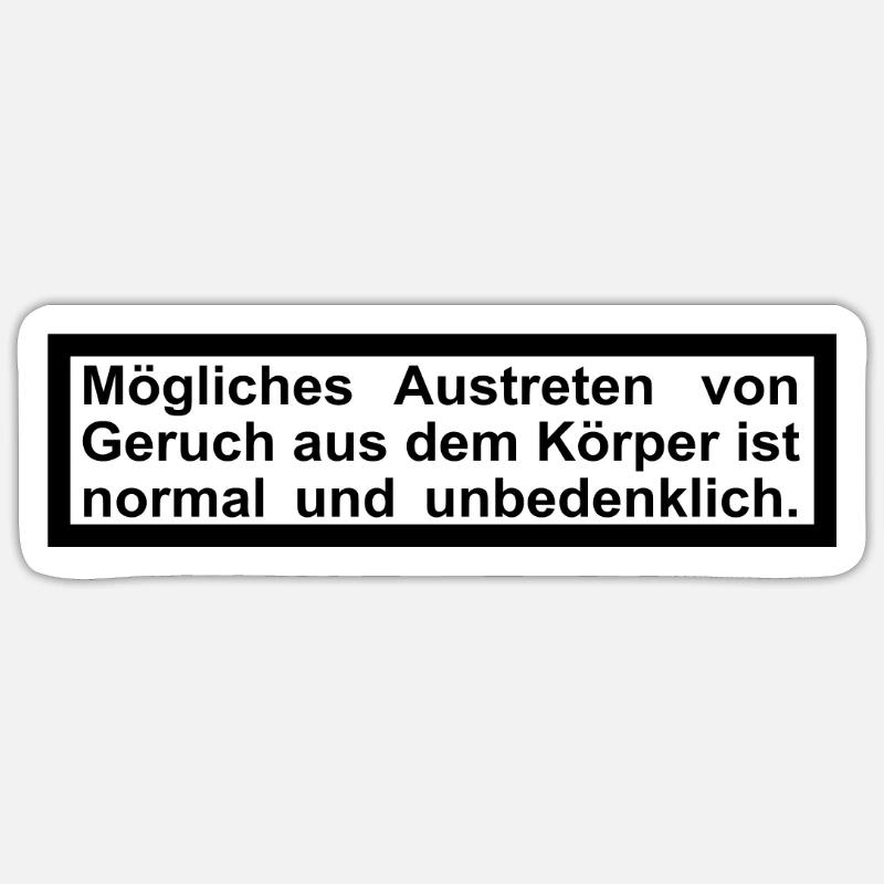 Austreten von Geruch normal Schild Hinweis Warnung - Sticker Größe S (10 x 10 cm) - Mattweiß