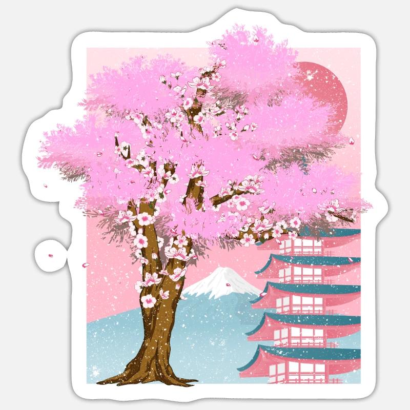 Japan Aesthetics Sakura Tree Gift Cherry Blossom - Sticker size S (10 x 10 cm) - white matte
