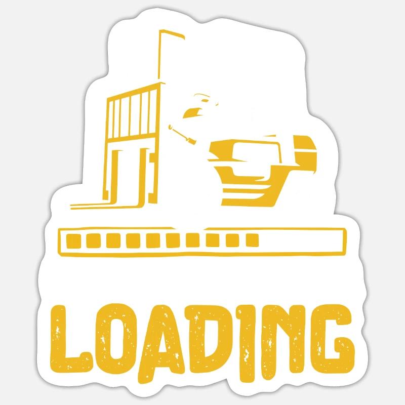 Forklift Driver Loading Gabelstaplerfahrer - Sticker Größe S (10 x 10 cm) - Mattweiß
