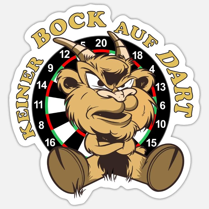 Motif de fléchettes billy chèvre avec jeu de fléchettes, pas de chèvre Sticker taille S (10 x 10 cm)