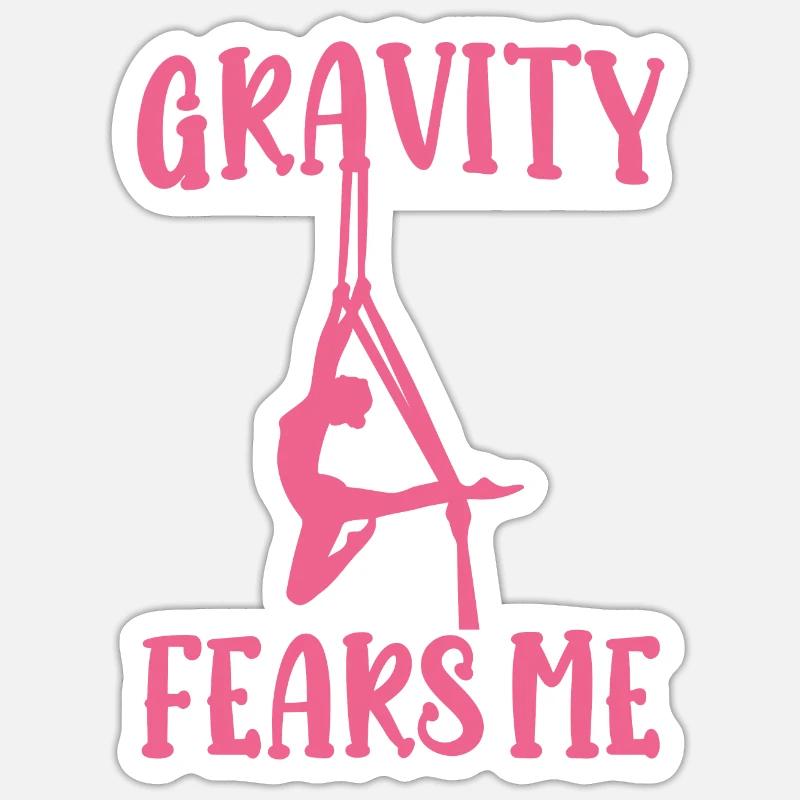 Acrobate de soie aérienne - Sticker taille S (10 x 10 cm) - blanc mat