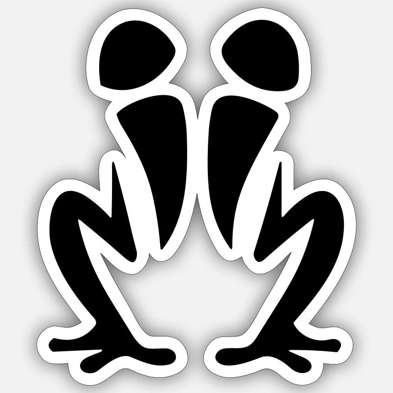 Frosch - Sticker Größe S (10 x 10 cm) - Mattweiß