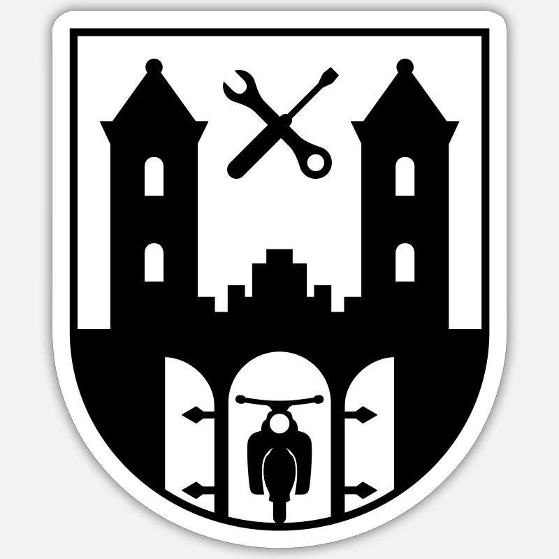 Emblème Suhl avec épervier étoilé (+ votre texte) Sticker taille S (10 x 10 cm)