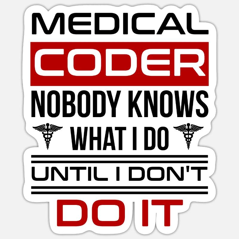 Medical Coder Profession Medical - Sticker size S (10 x 10 cm) - white matte