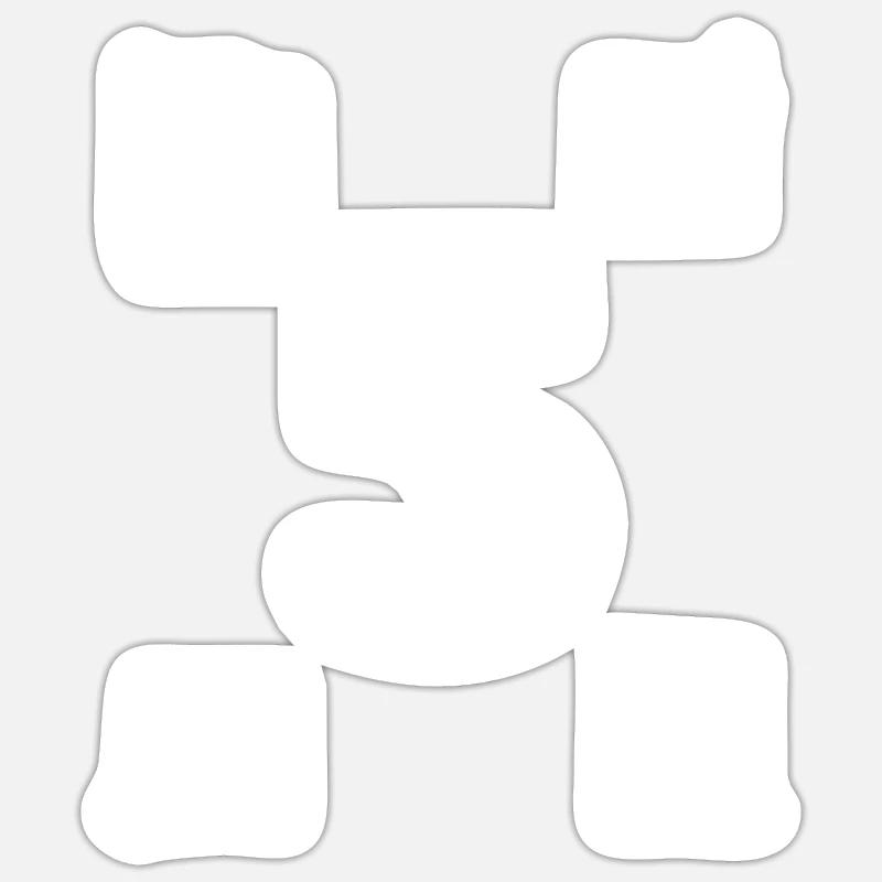 number 5 initial - Sticker size S (10 x 10 cm) - white matte