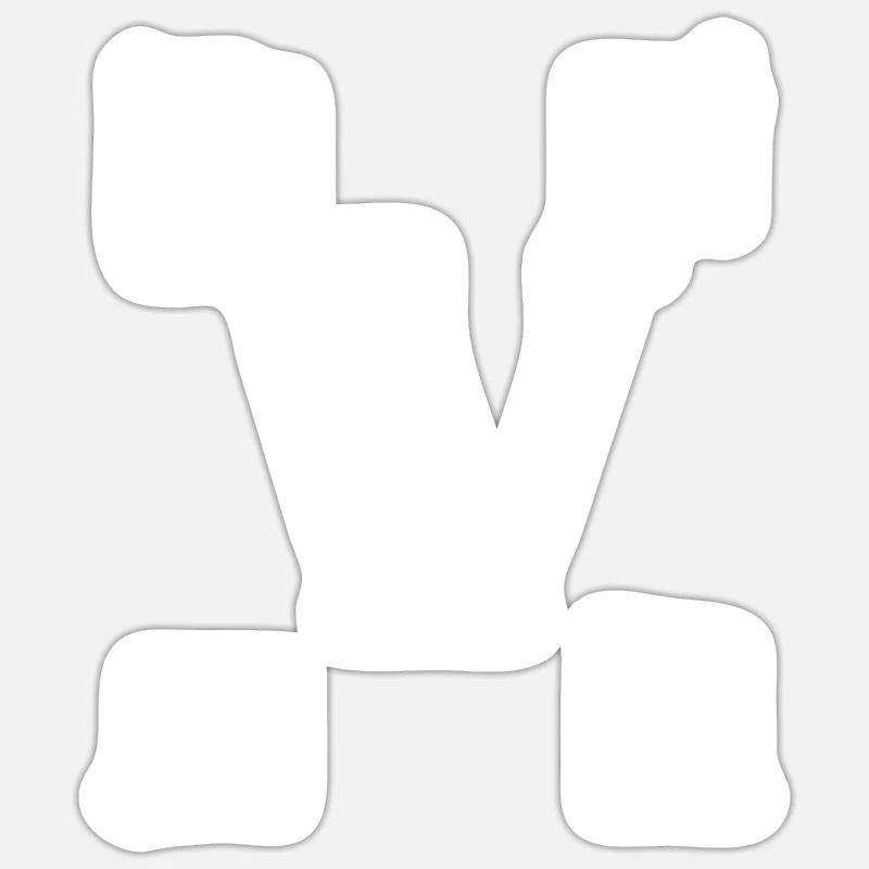 letter V initial - Sticker size S (10 x 10 cm) - white matte