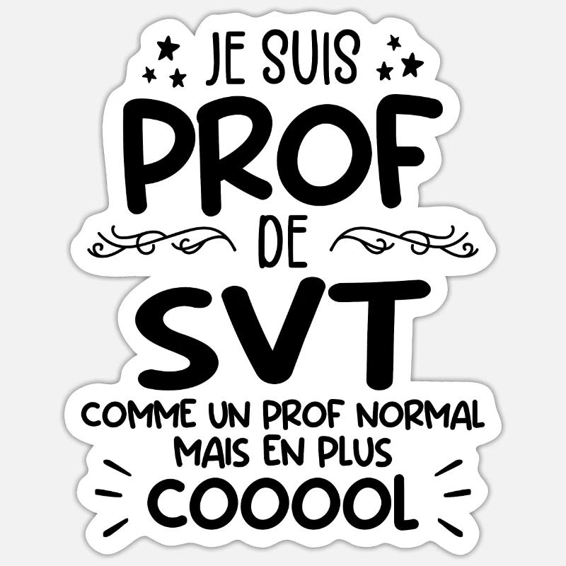 Prof de SVT super cool - Sticker taille S (10 x 10 cm) - blanc mat