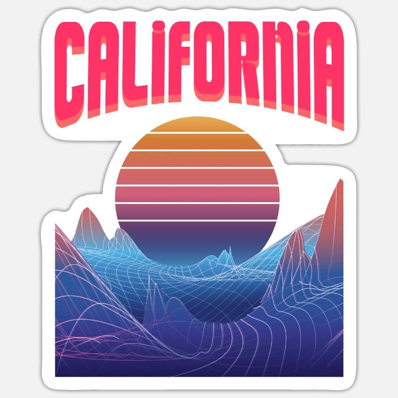 california - Sticker Größe S (10 x 10 cm) - Mattweiß
