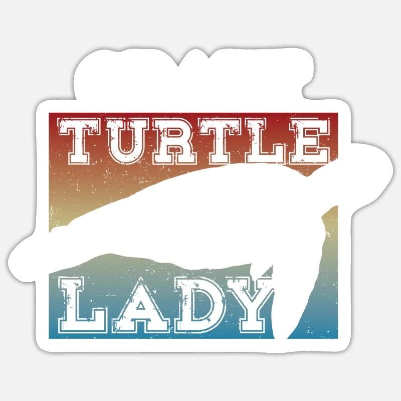 Sea Turtle Tortoise Crazy Turtle - Sticker Größe S (10 x 10 cm) - Mattweiß