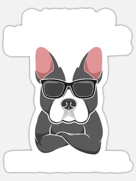 Ich bin nicht Stur nur Meinungsstabil Hund - Sticker Größe S (10 x 10 cm) - Mattweiß