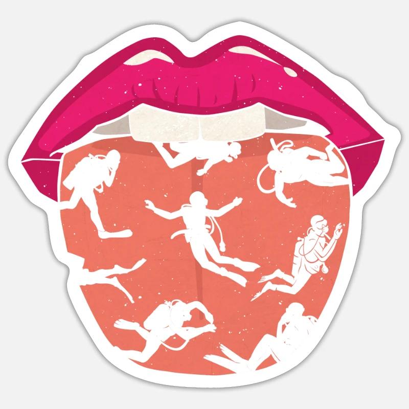 Plongée plongeur Cool - Sticker taille S (10 x 10 cm) - blanc mat